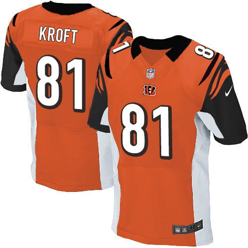 Men's Elite Tyler Kroft Nike Jersey Orange Alternate - #81 NFL Cincinnati Bengals